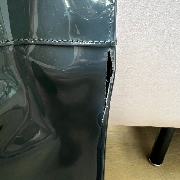 Armani Jeans Graphite Patent Leather Tote - Picture 13 of 15